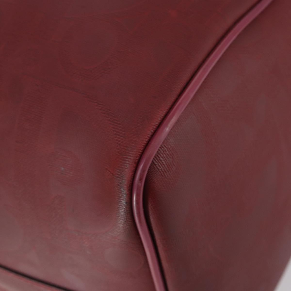 Christian Dior Trotter Canvas Boston Bag PVC Red Gold Auth BA7700