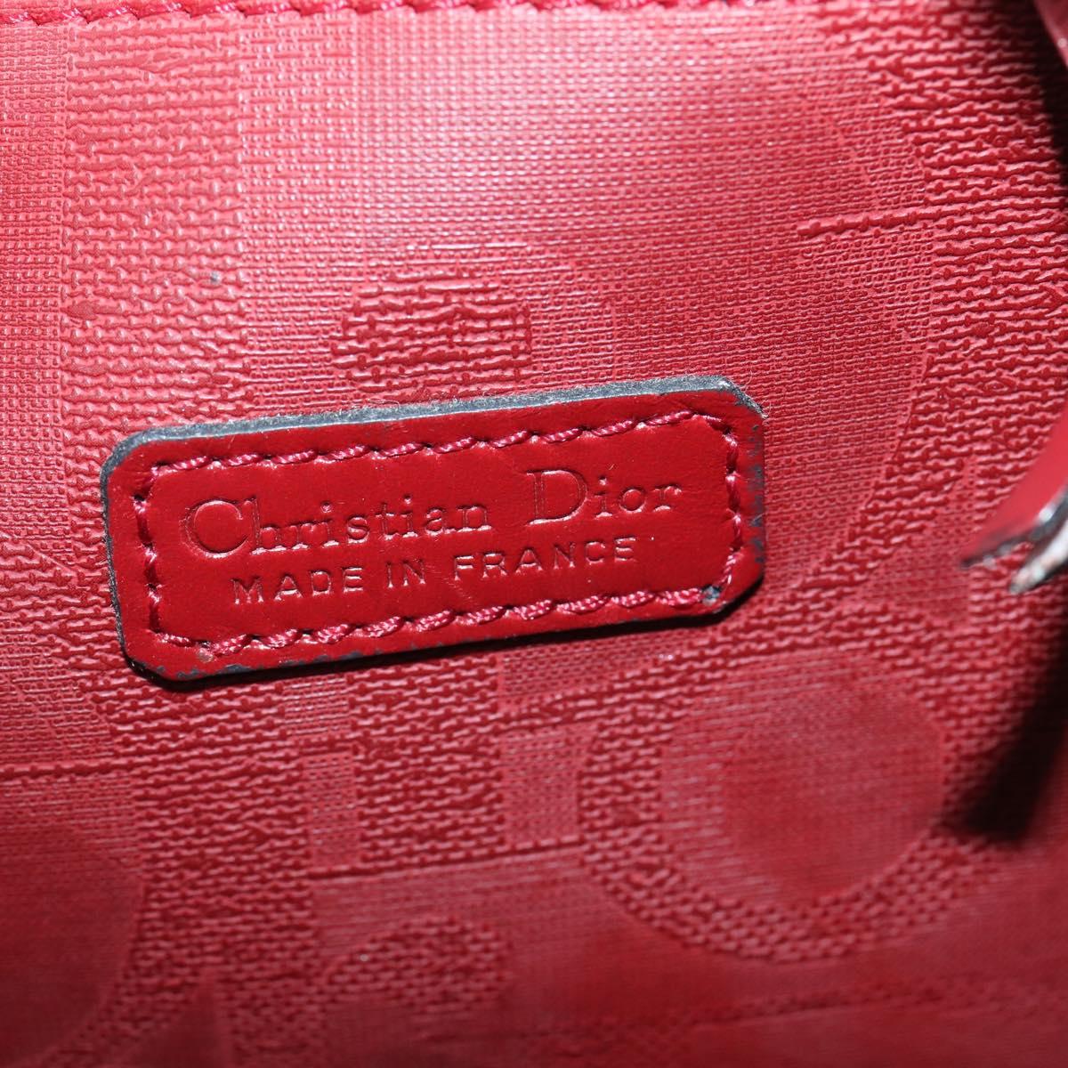 Christian Dior Trotter Canvas Boston Bag PVC Red Gold Auth BA7700
