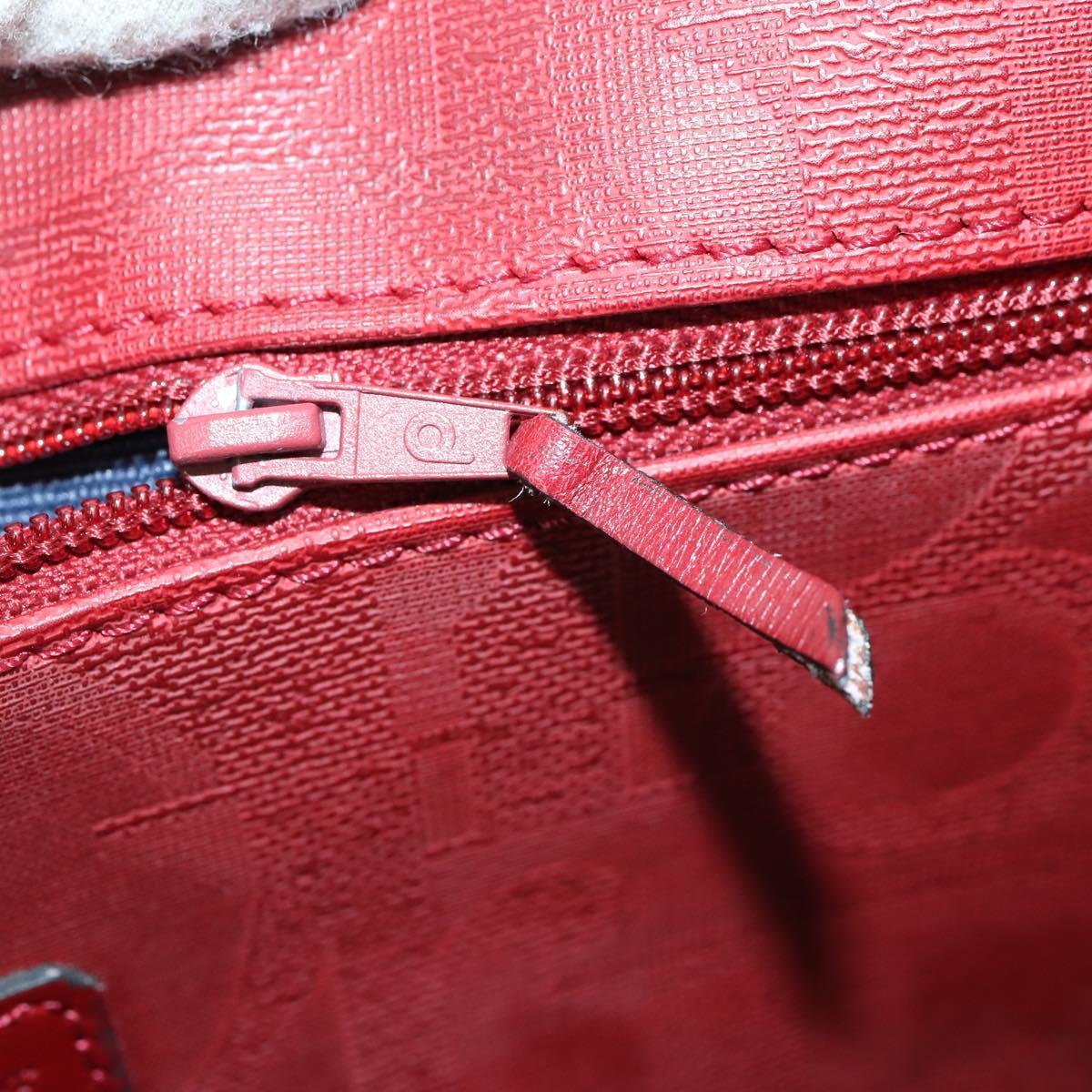Christian Dior Trotter Canvas Boston Bag PVC Red Gold Auth BA7700