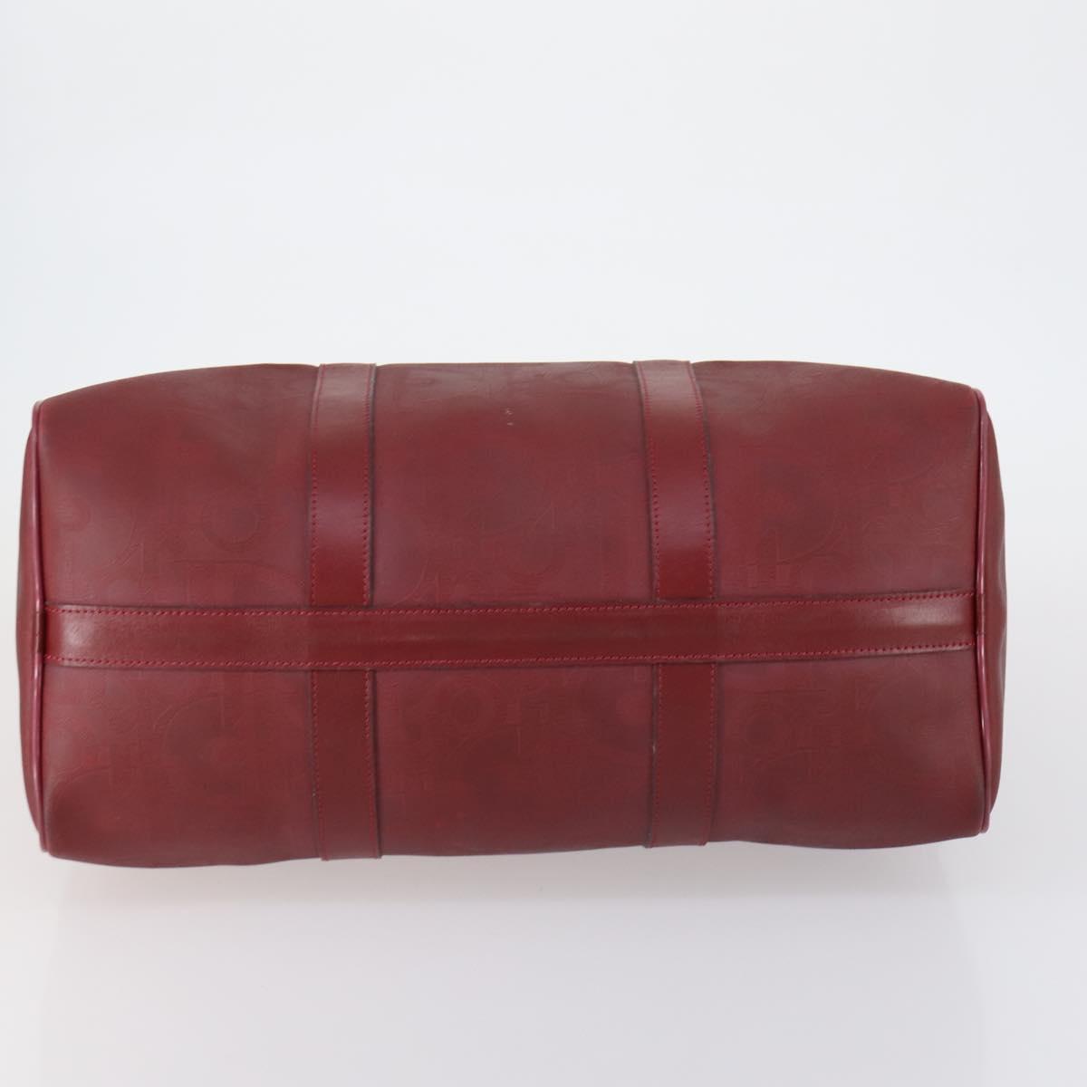 Christian Dior Trotter Canvas Boston Bag PVC Red Gold Auth BA7700