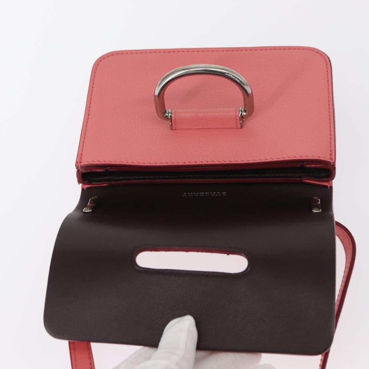 BURBERRY Shoulder Bag Leather Pink Gold Auth BA7701