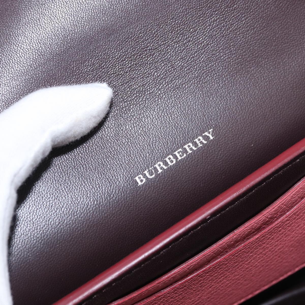 BURBERRY Shoulder Bag Leather Pink Gold Auth BA7701