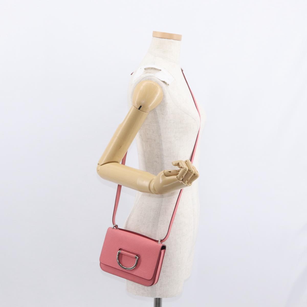 BURBERRY Shoulder Bag Leather Pink Gold Auth BA7701