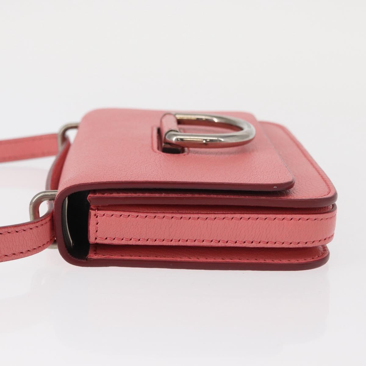 BURBERRY Shoulder Bag Leather Pink Gold Auth BA7701