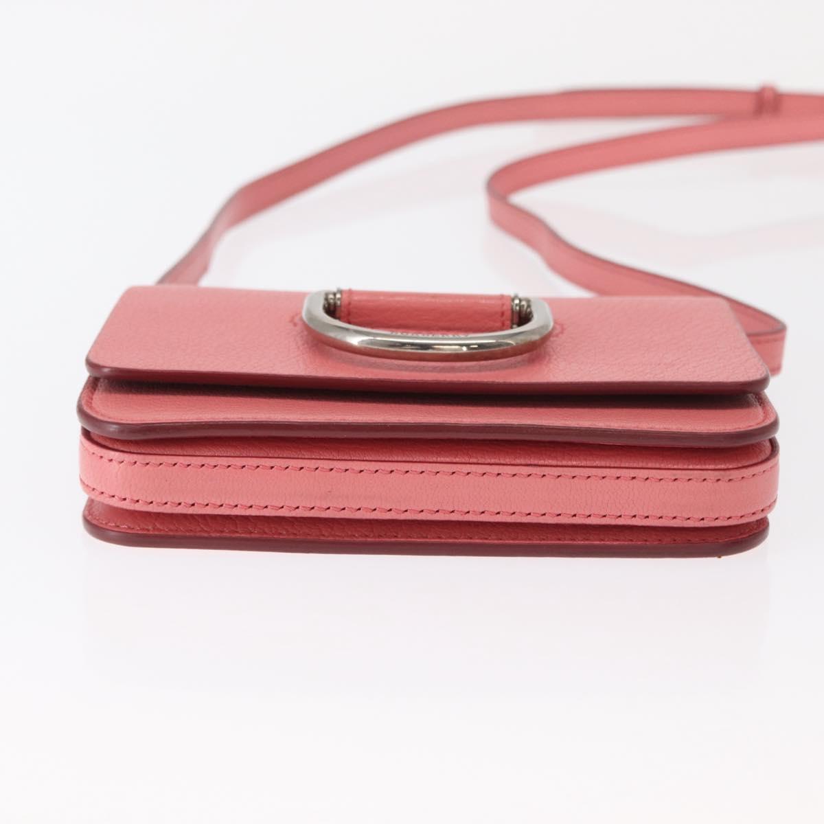 BURBERRY Shoulder Bag Leather Pink Gold Auth BA7701