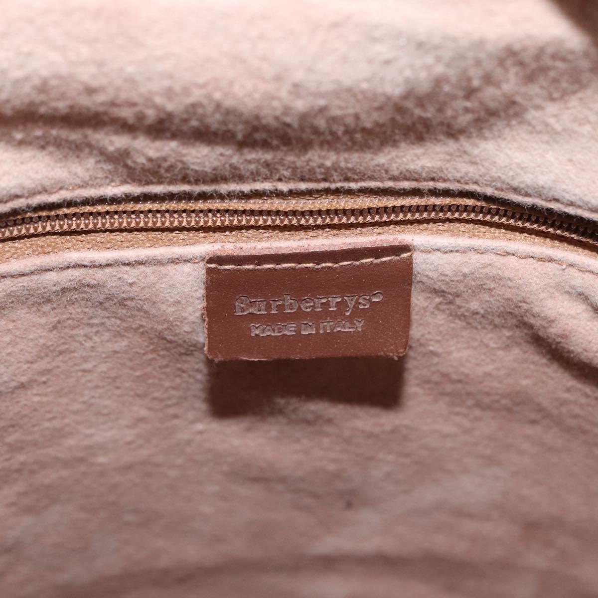 Burberrys Nova Check Shoulder Bag PVC Beige Gold Auth BA7703