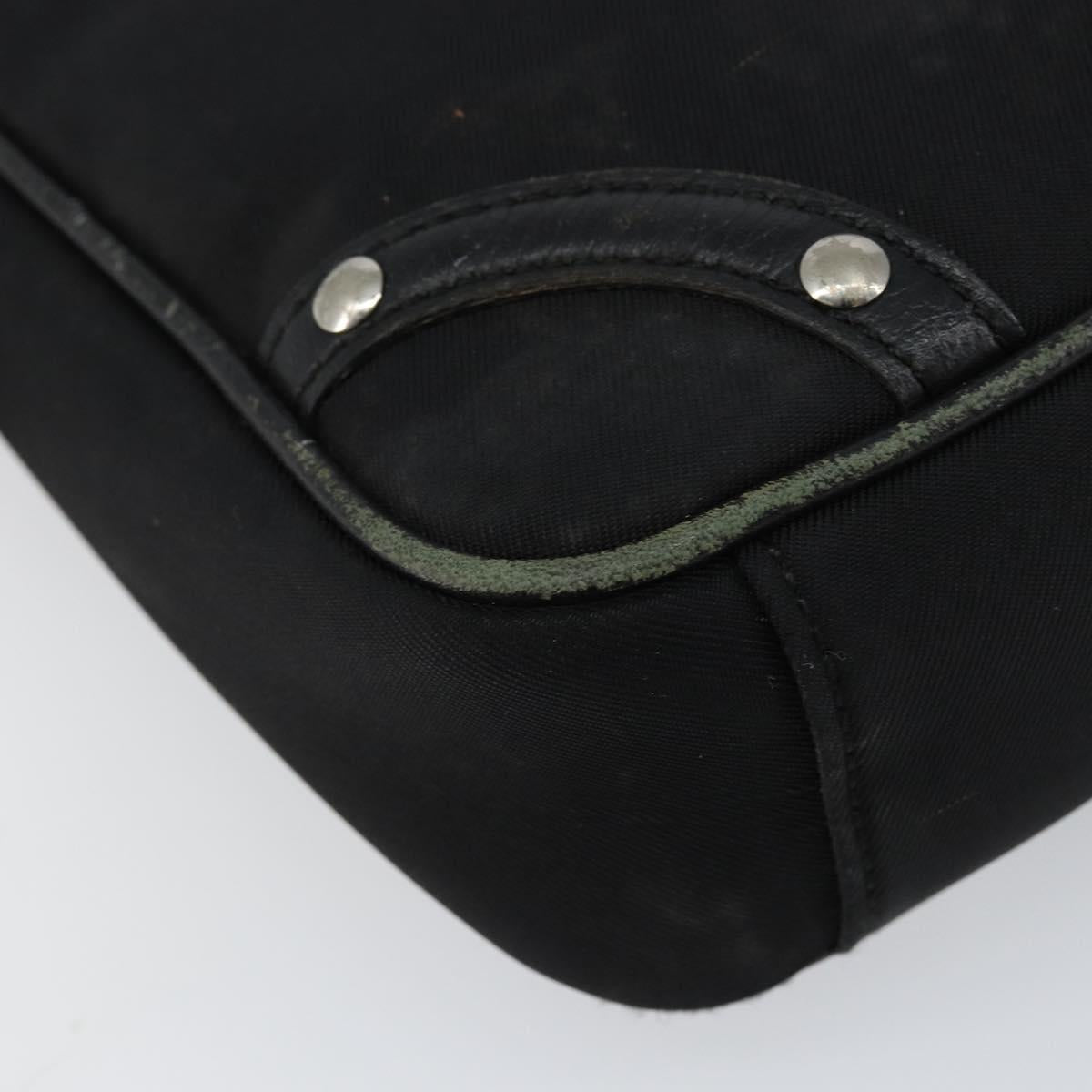 BURBERRY Shoulder Bag Canvas Leather Black Auth BA7705