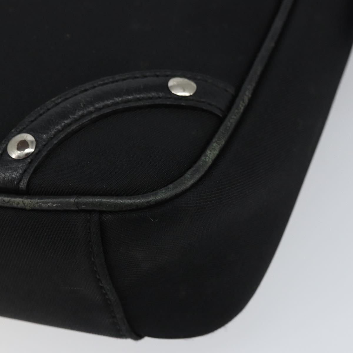 BURBERRY Shoulder Bag Canvas Leather Black Auth BA7705