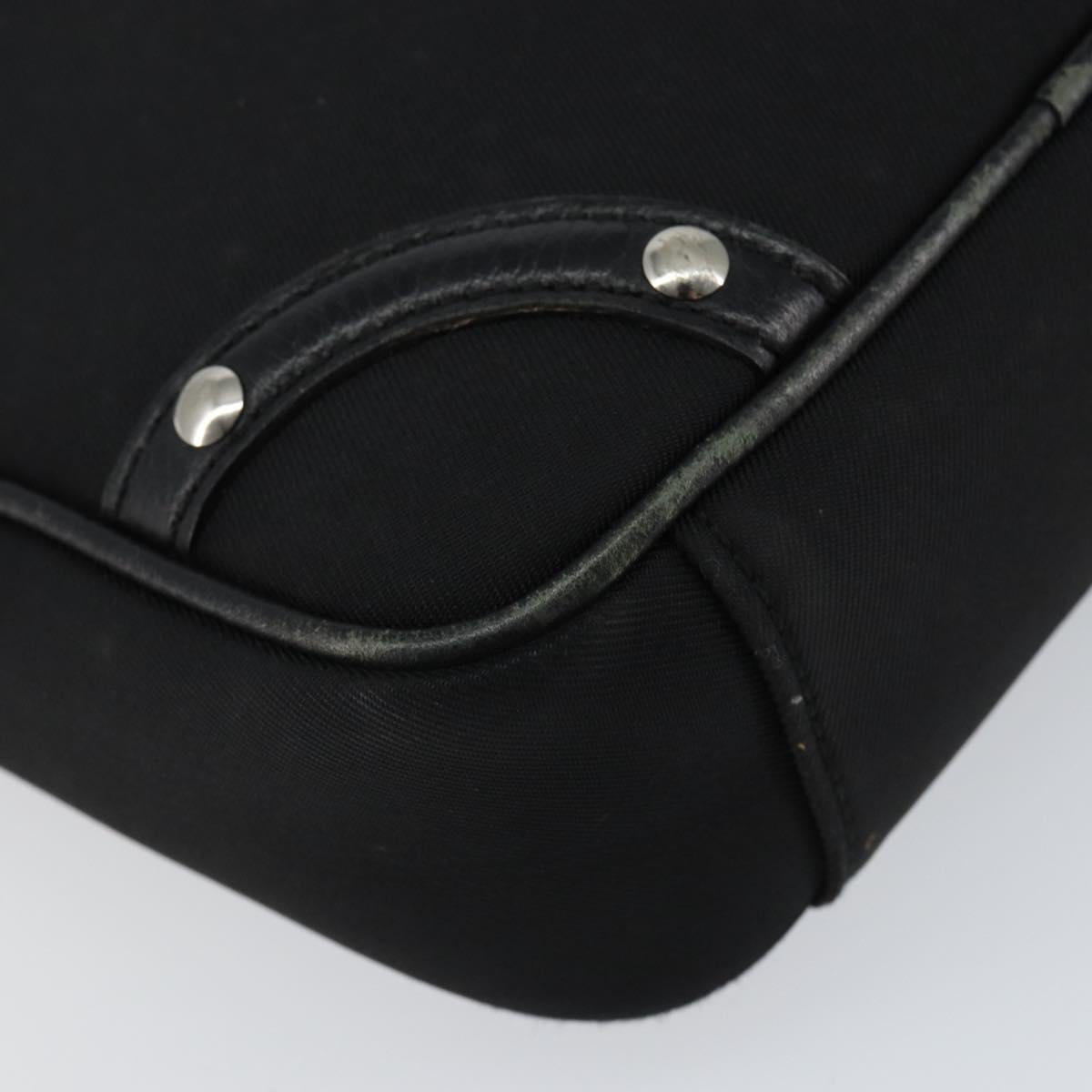 BURBERRY Shoulder Bag Canvas Leather Black Auth BA7705