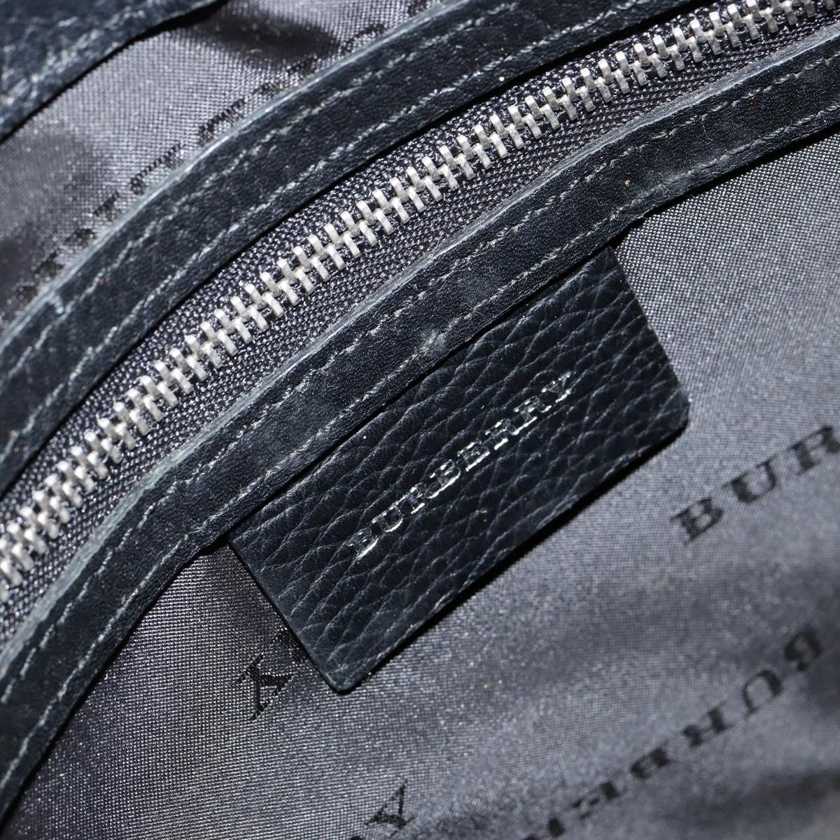 BURBERRY Shoulder Bag Canvas Leather Black Auth BA7705