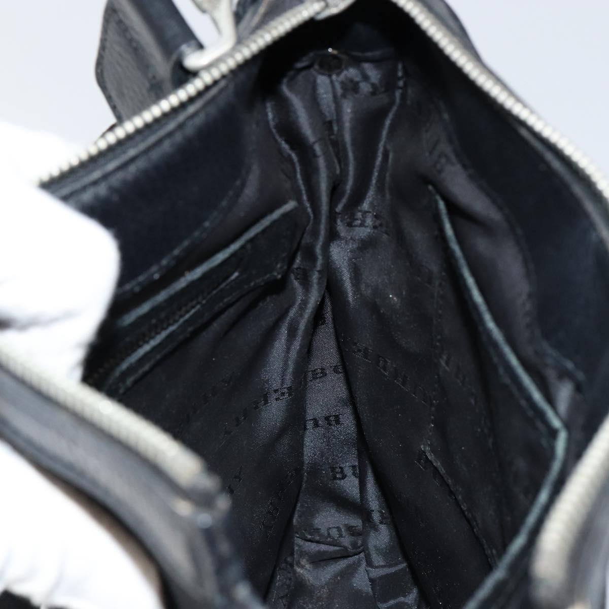 BURBERRY Shoulder Bag Canvas Leather Black Auth BA7705