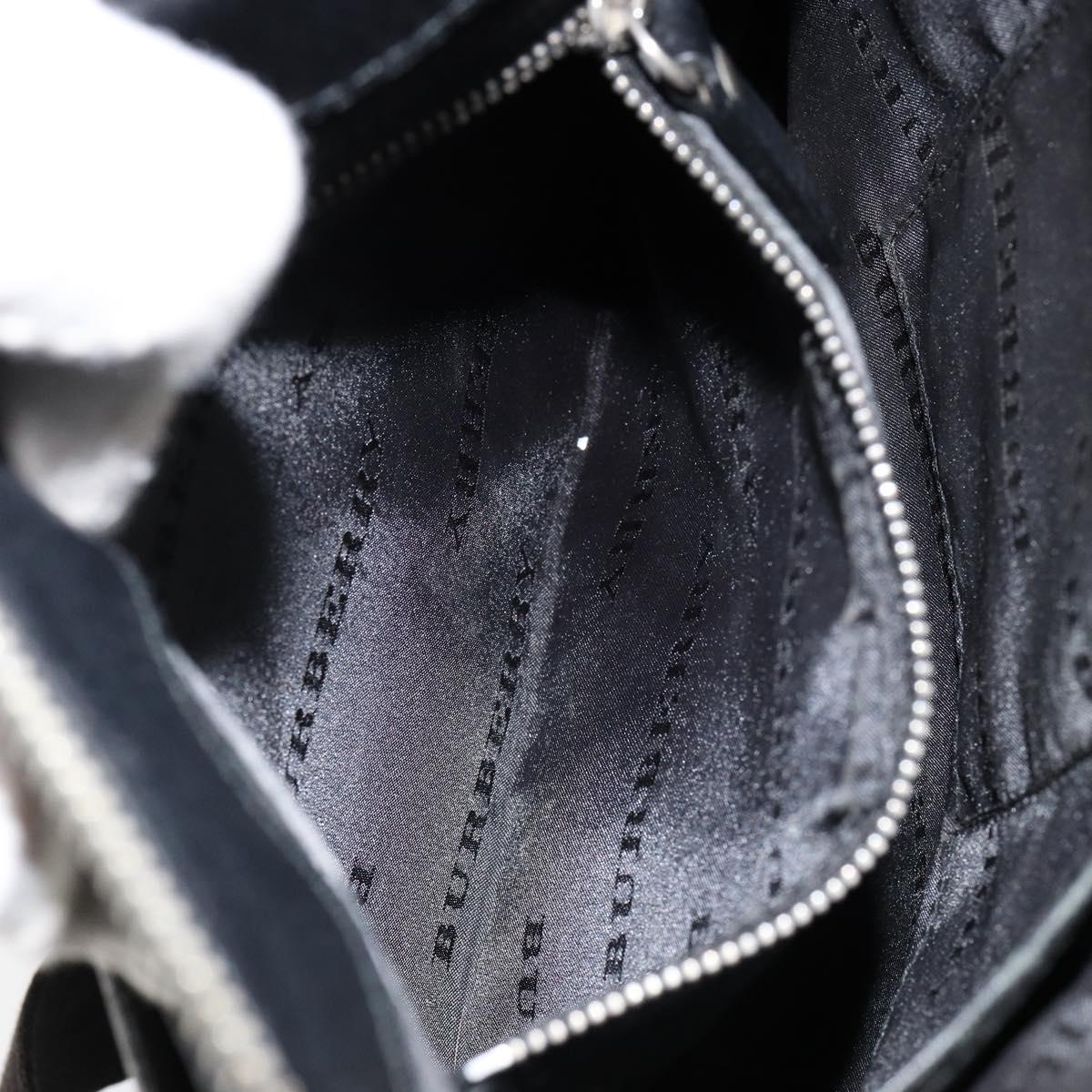 BURBERRY Shoulder Bag Canvas Leather Black Auth BA7705