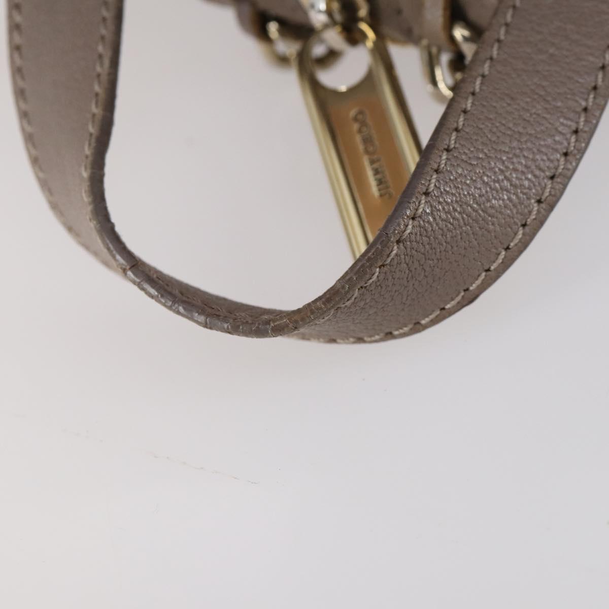 Jimmy Choo Studs Backpack Leather Beige Gold Auth BA7708