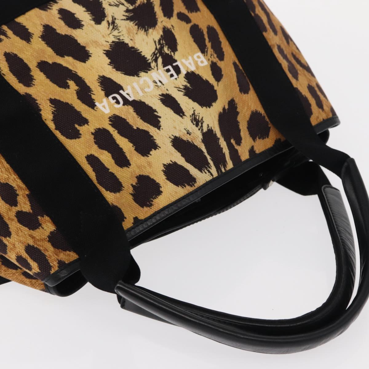 BALENCIAGA Cabas S Tote Bag Canvas Brown 339933 Auth BA7710