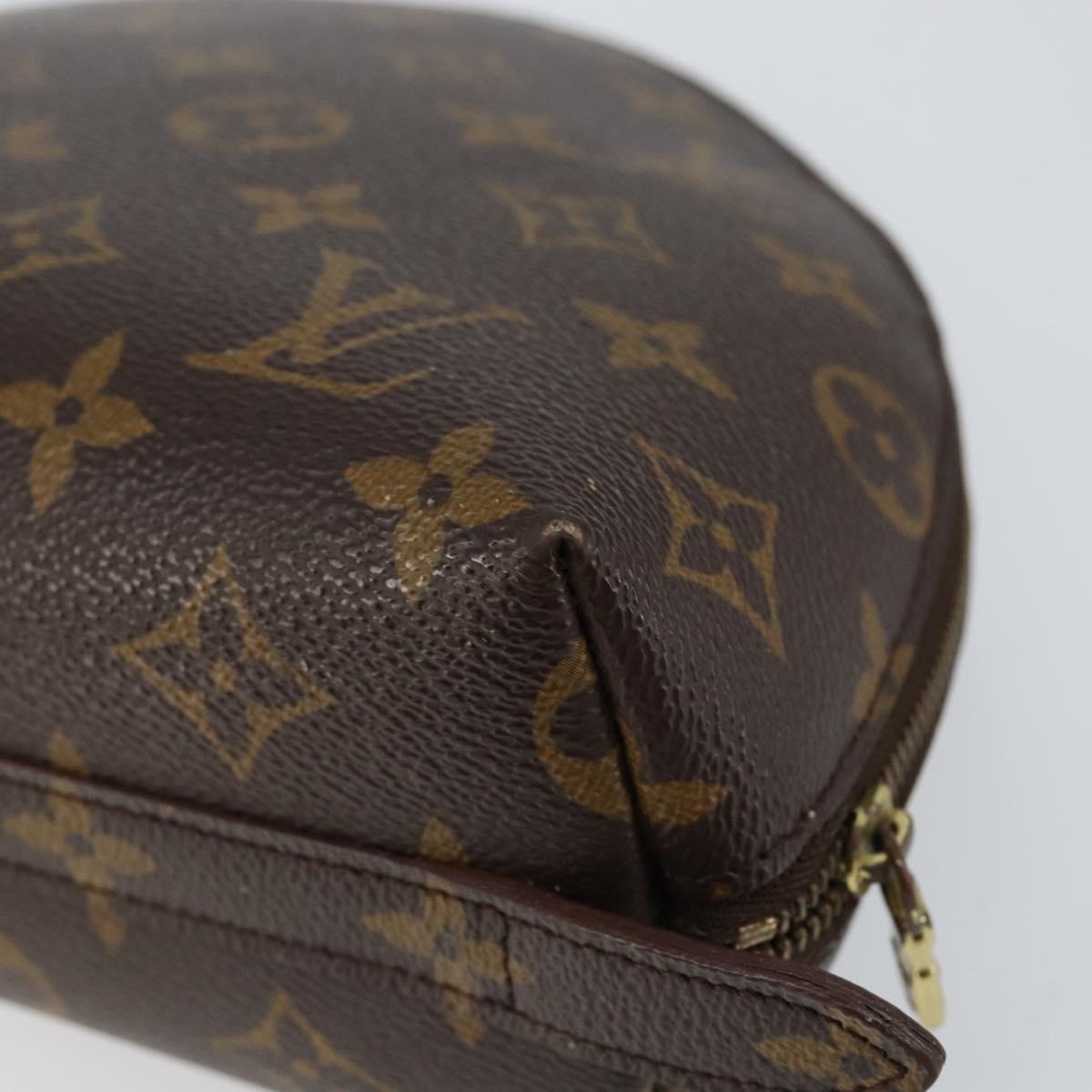 LOUIS VUITTON Monogram Trousse Demi Ronde Cosmetic Pouch M47520 LV Auth BA7711