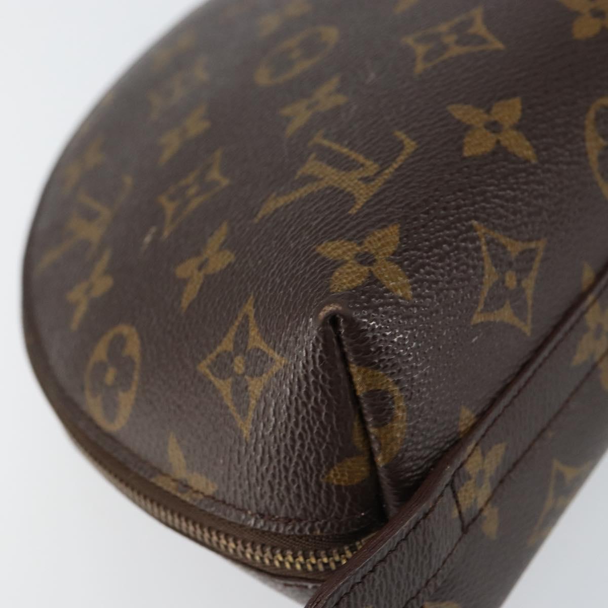 LOUIS VUITTON Monogram Trousse Demi Ronde Cosmetic Pouch M47520 LV Auth BA7711