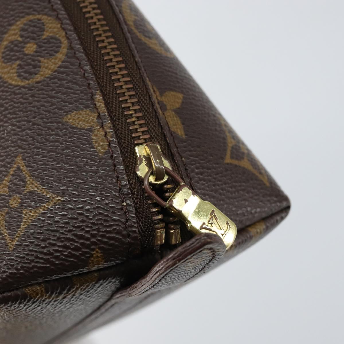LOUIS VUITTON Monogram Trousse Demi Ronde Cosmetic Pouch M47520 LV Auth BA7711