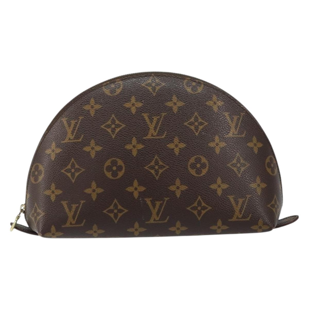 LOUIS VUITTON Monogram Trousse Demi Ronde Cosmetic Pouch M47520 LV Auth BA7711