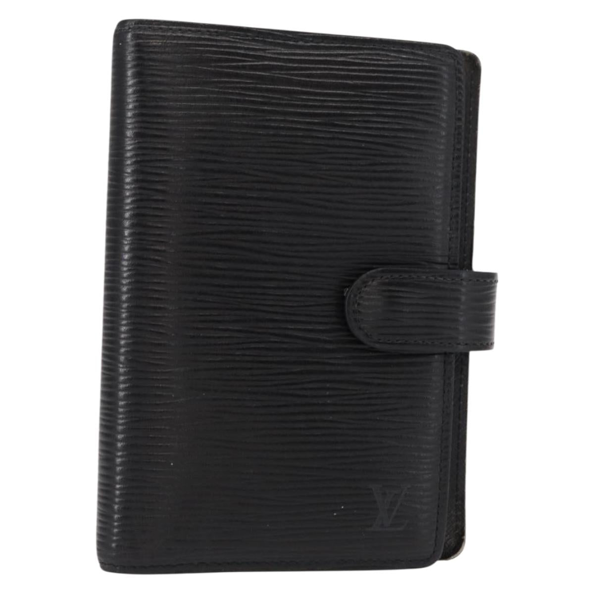 LOUIS VUITTON Epi Agenda PM Day Planner Cover Black R20052 LV Auth BA7724