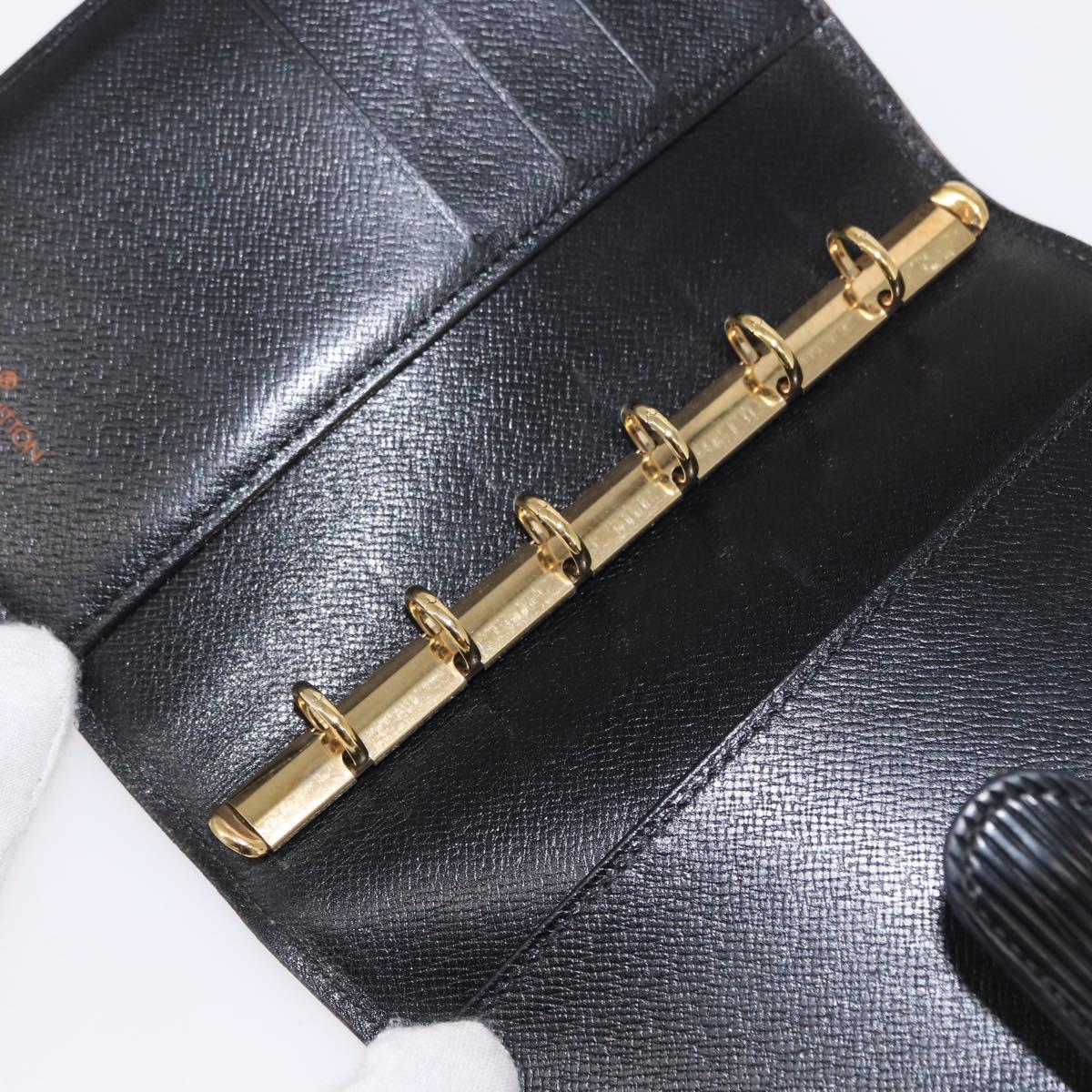 LOUIS VUITTON Epi Agenda PM Day Planner Cover Black R20052 LV Auth BA7724