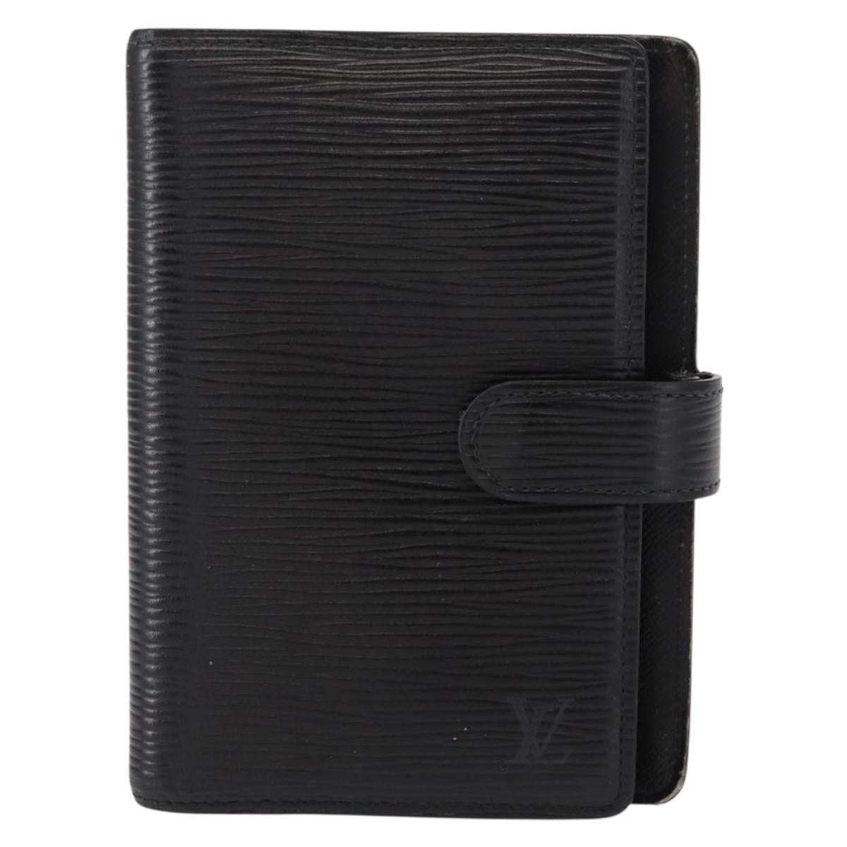 LOUIS VUITTON Epi Agenda PM Day Planner Cover Black R20052 LV Auth BA7724