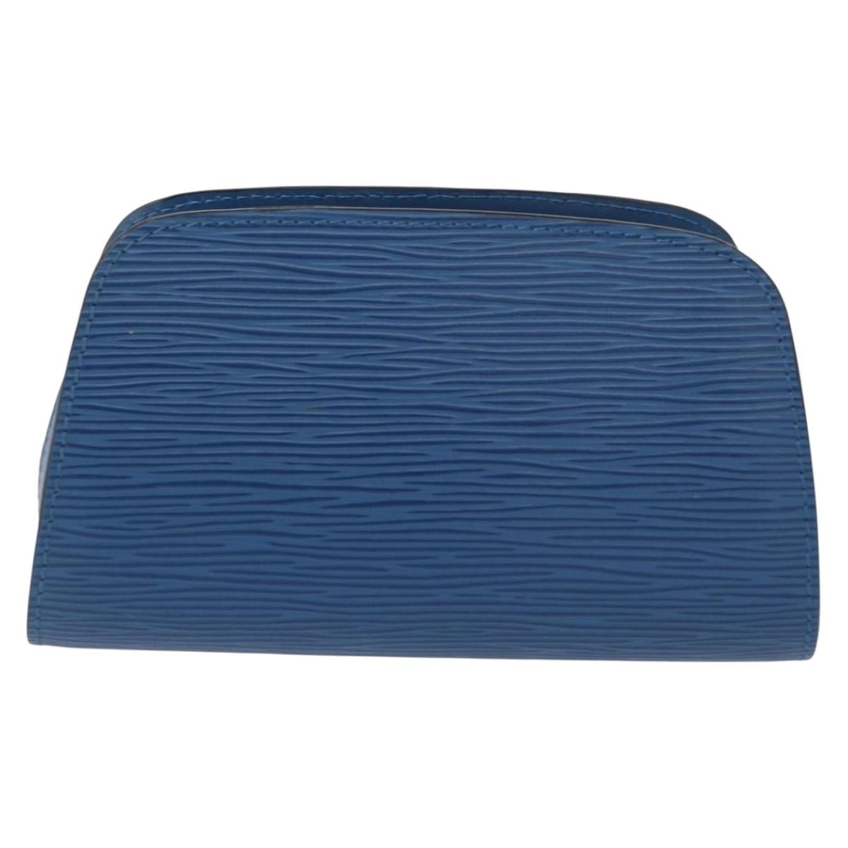 LOUIS VUITTON Epi Dauphine PM Pouch Blue M48445 LV Auth BA7727
