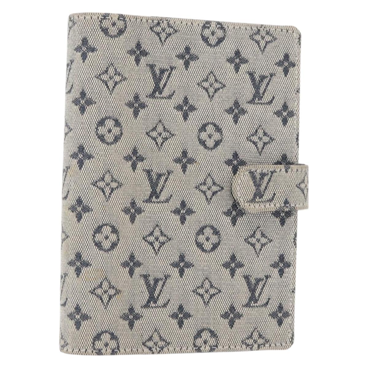 LOUIS VUITTON Monogram Mini Agenda PM Day Planner Cover Blue R20910 Auth BA7729