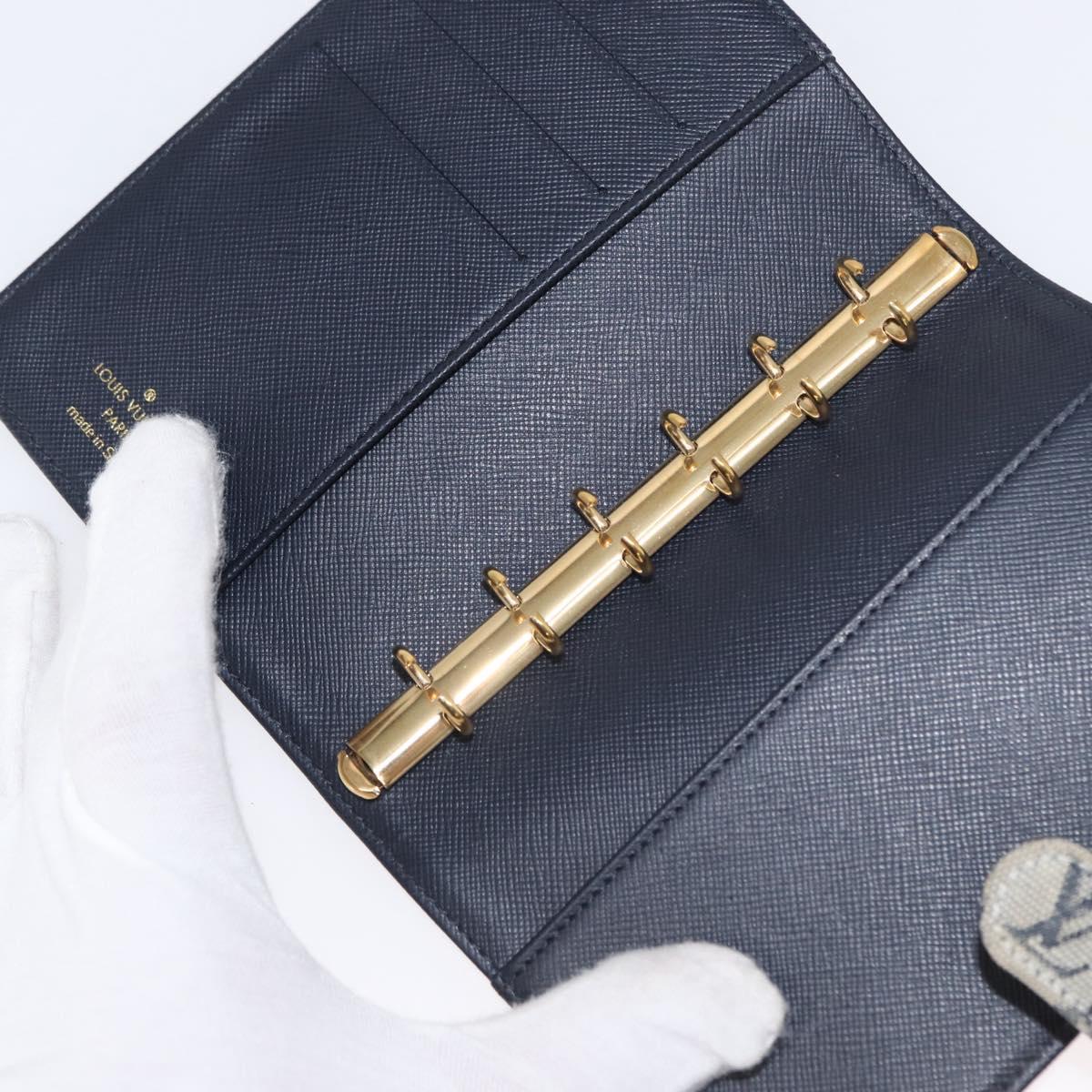 LOUIS VUITTON Monogram Mini Agenda PM Day Planner Cover Blue R20910 Auth BA7729