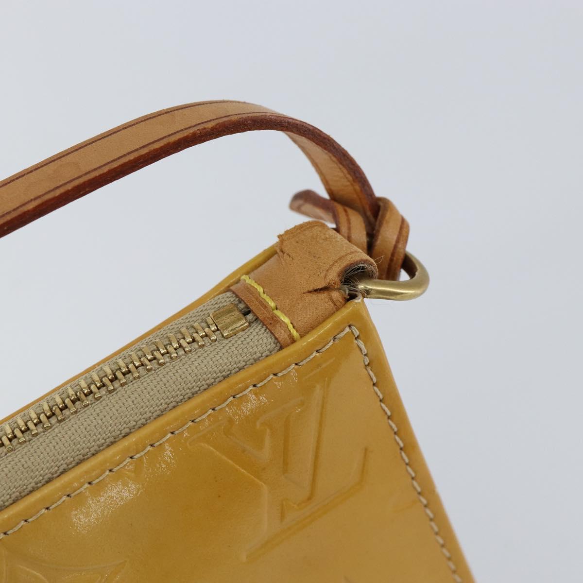 LOUIS VUITTON Monogram Vernis Lexington Accessory Pouch Beige M91010 Auth BA7730