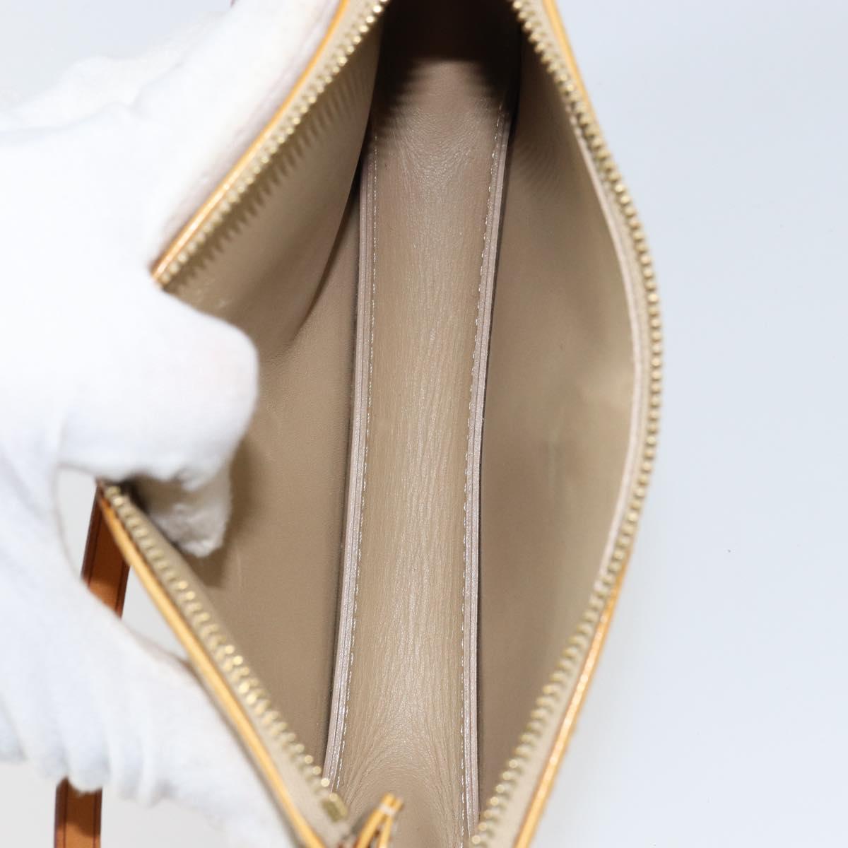 LOUIS VUITTON Monogram Vernis Lexington Accessory Pouch Beige M91010 Auth BA7730