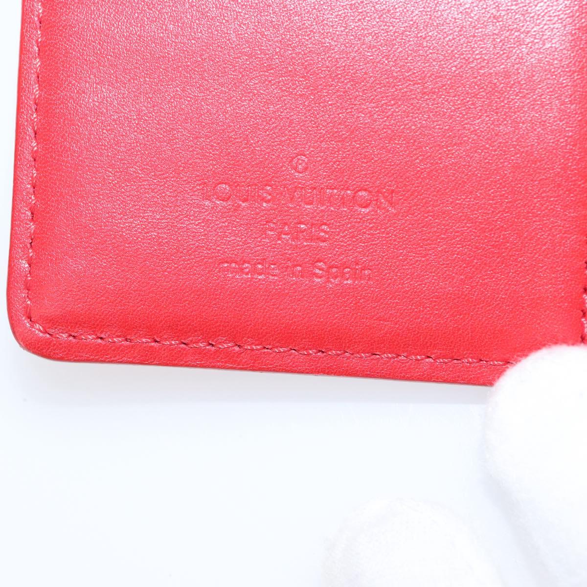 LOUIS VUITTON Monogram Vernis Agenda PM Day Planner Cover Red R21016 Auth BA7732