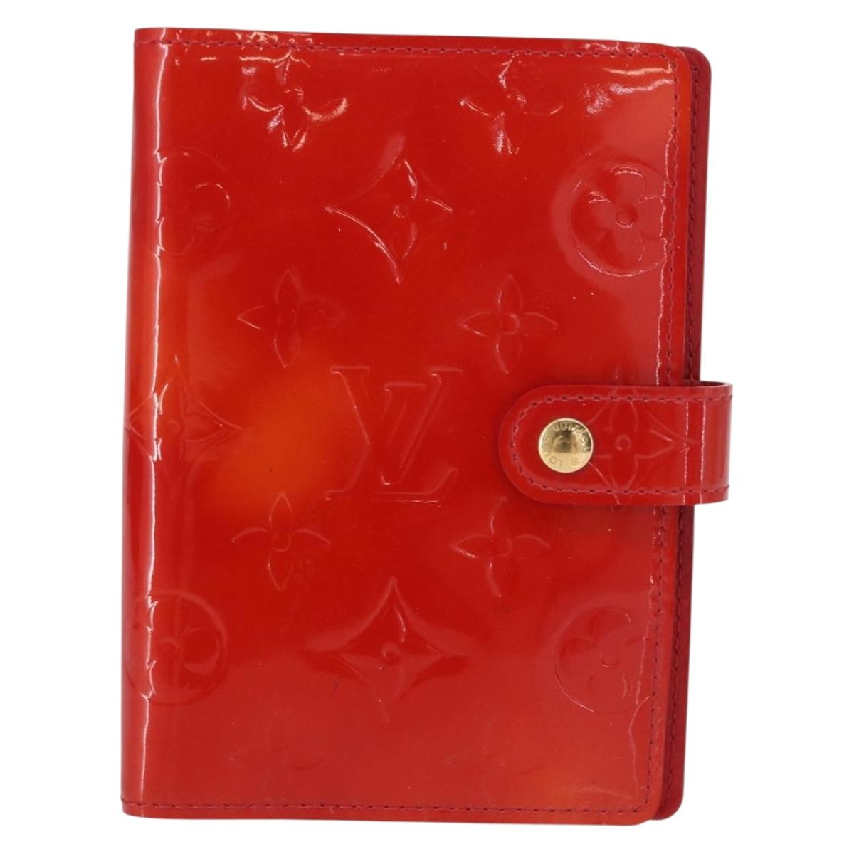 LOUIS VUITTON Monogram Vernis Agenda PM Day Planner Cover Red R21016 Auth BA7732