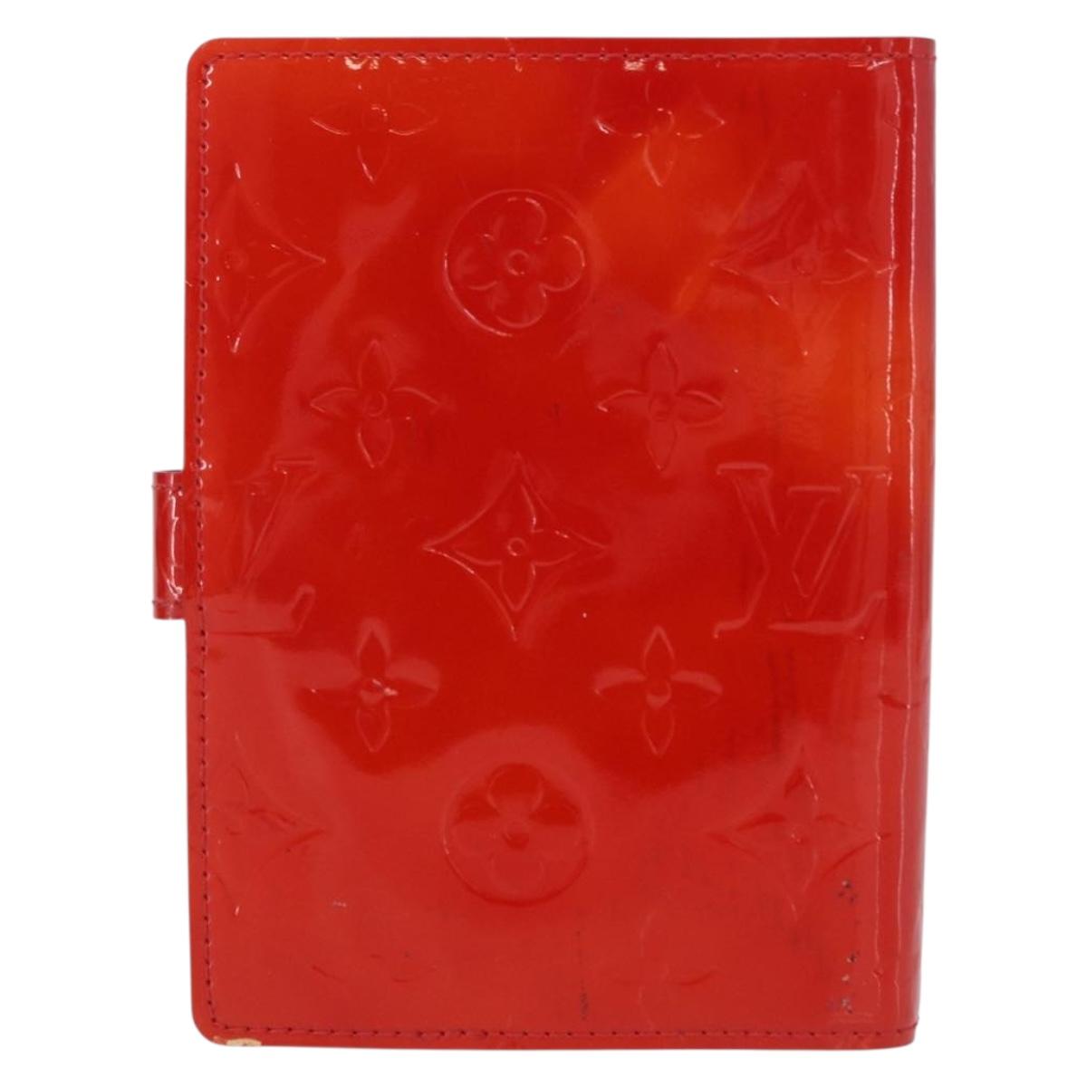 LOUIS VUITTON Monogram Vernis Agenda PM Day Planner Cover Red R21016 Auth BA7732