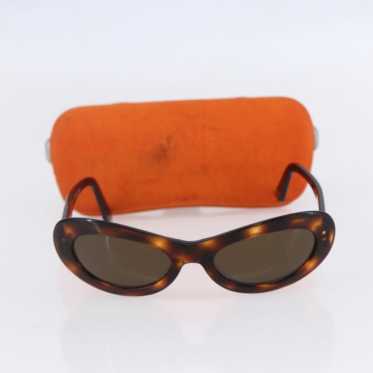 CHANEL Sunglasses plastic Brown CC Auth BA7738