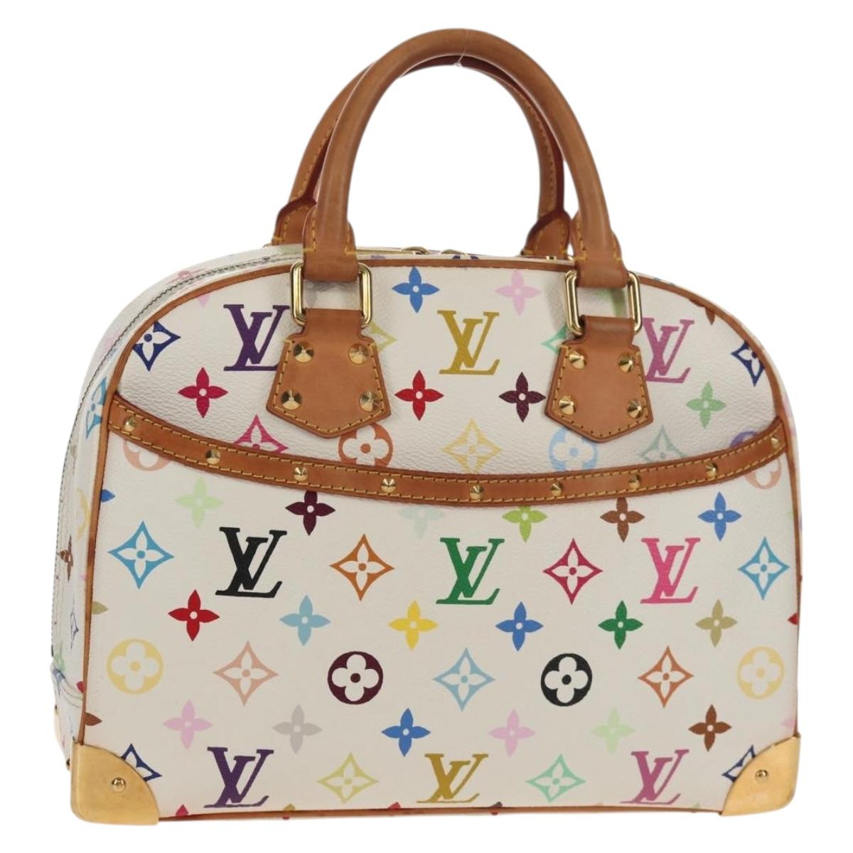 LOUIS VUITTON Monogram Multicolor Trouville Hand Bag White M92663 Auth BA7742V