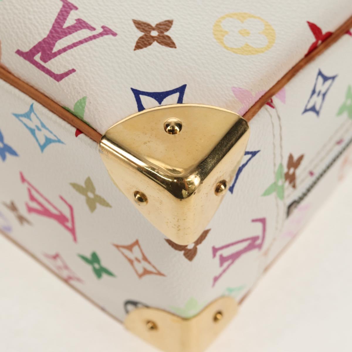 LOUIS VUITTON Monogram Multicolor Trouville Hand Bag White M92663 Auth BA7742V