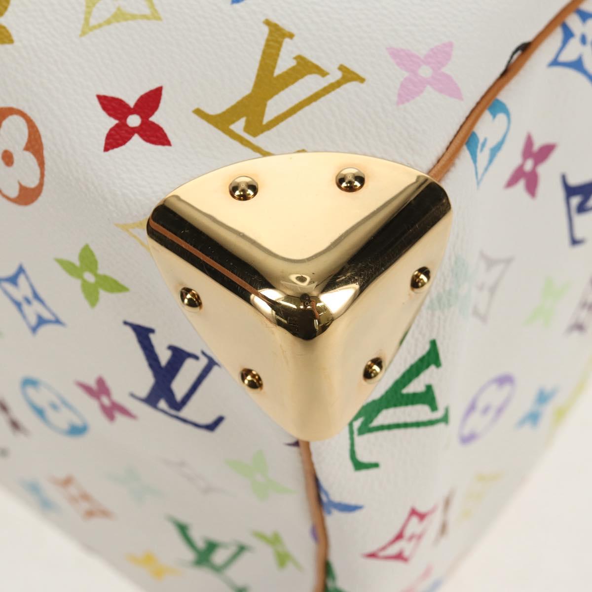 LOUIS VUITTON Monogram Multicolor Speedy 30 Hand Bag White M92643 Auth BA7743SV
