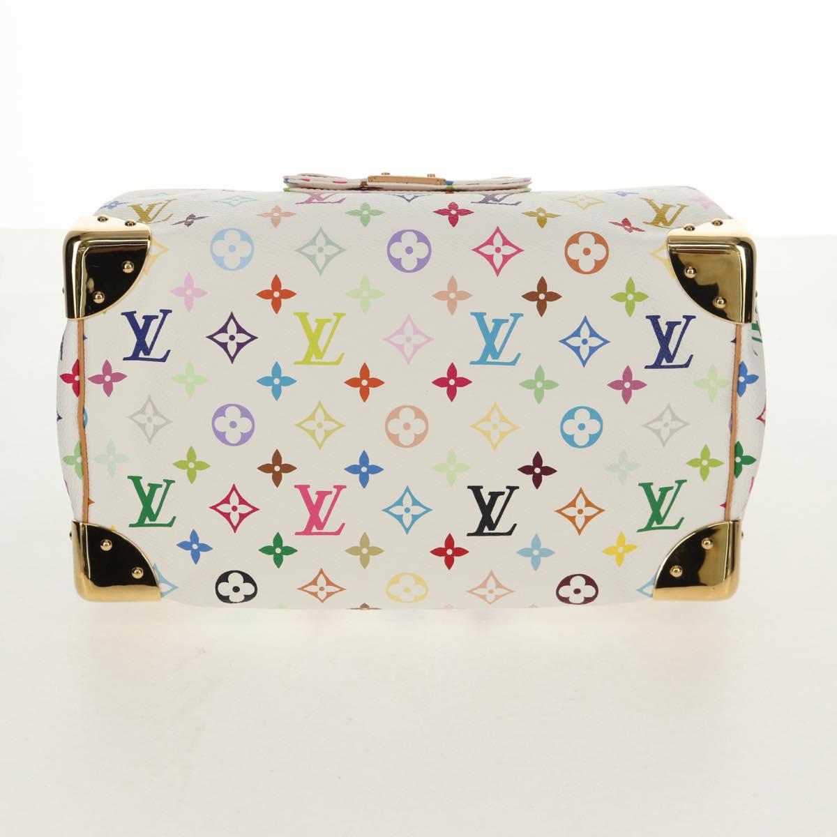 LOUIS VUITTON Monogram Multicolor Speedy 30 Hand Bag White M92643 Auth BA7743SV