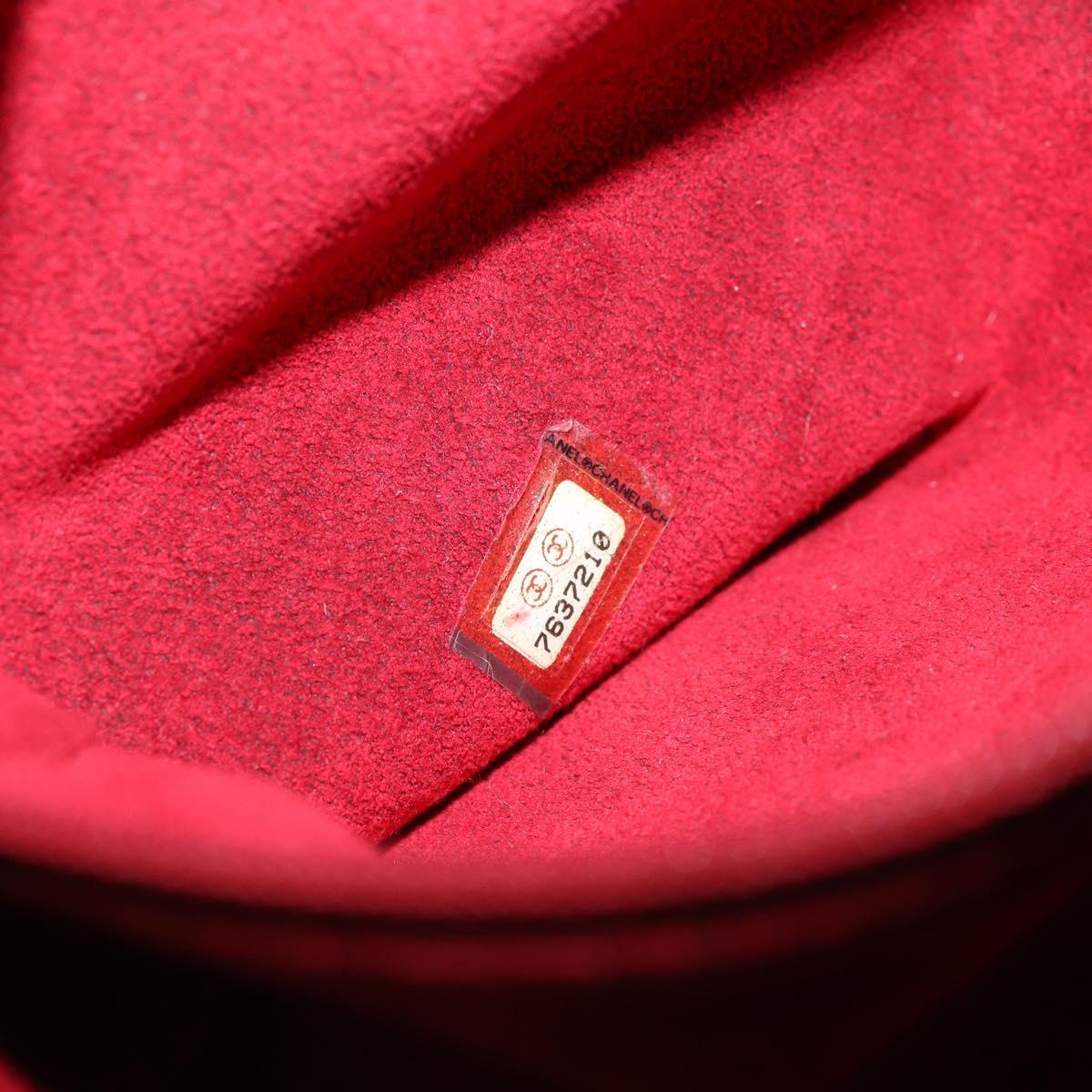 CHANEL Choco Bar Hand Bag Enamel Black Silver CC Auth BA7748