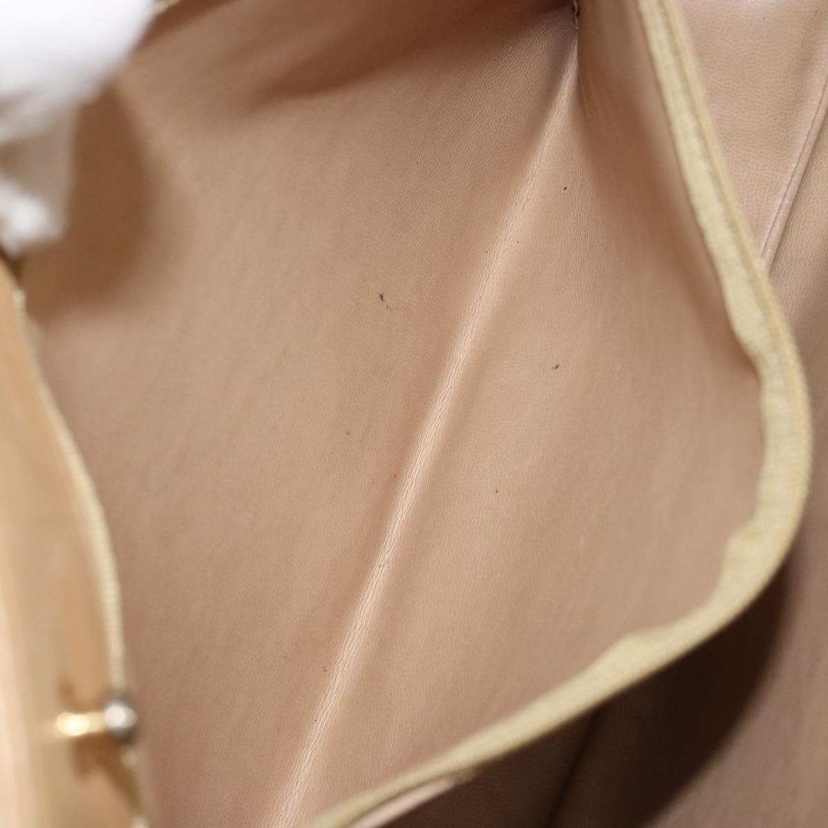 CHANEL Chain Shoulder Bag Lamb Skin Beige Gold CC Auth BA7752