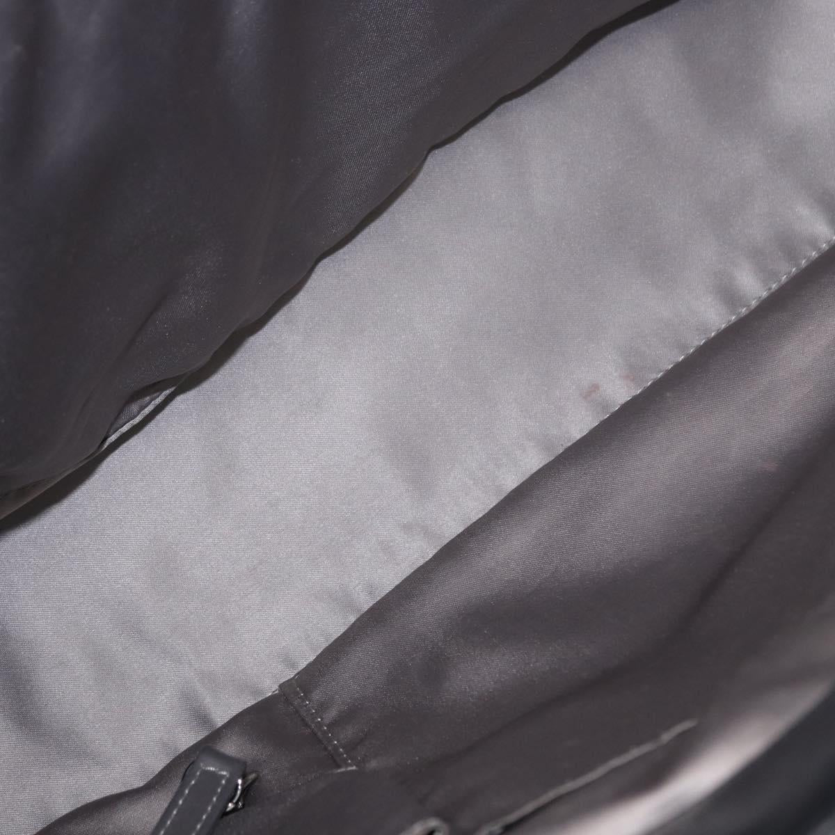 CHANEL Choco Bar Tote Bag Leather Black Silver CC Auth BA7753