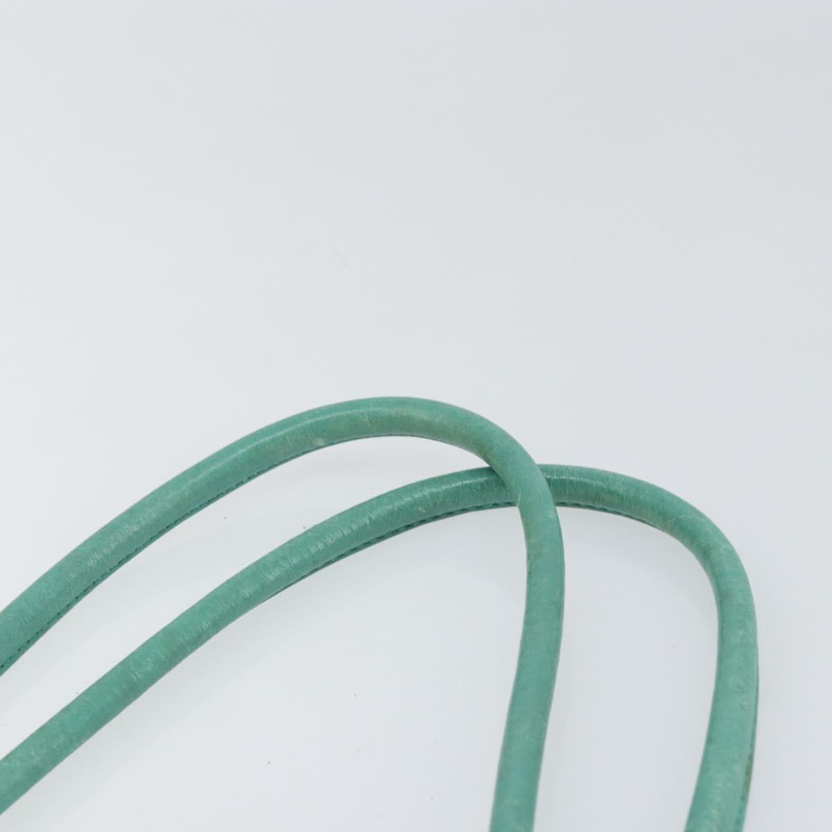 CHANEL Tote Bag Lamb Skin Turquoise Blue CC Auth BA7754