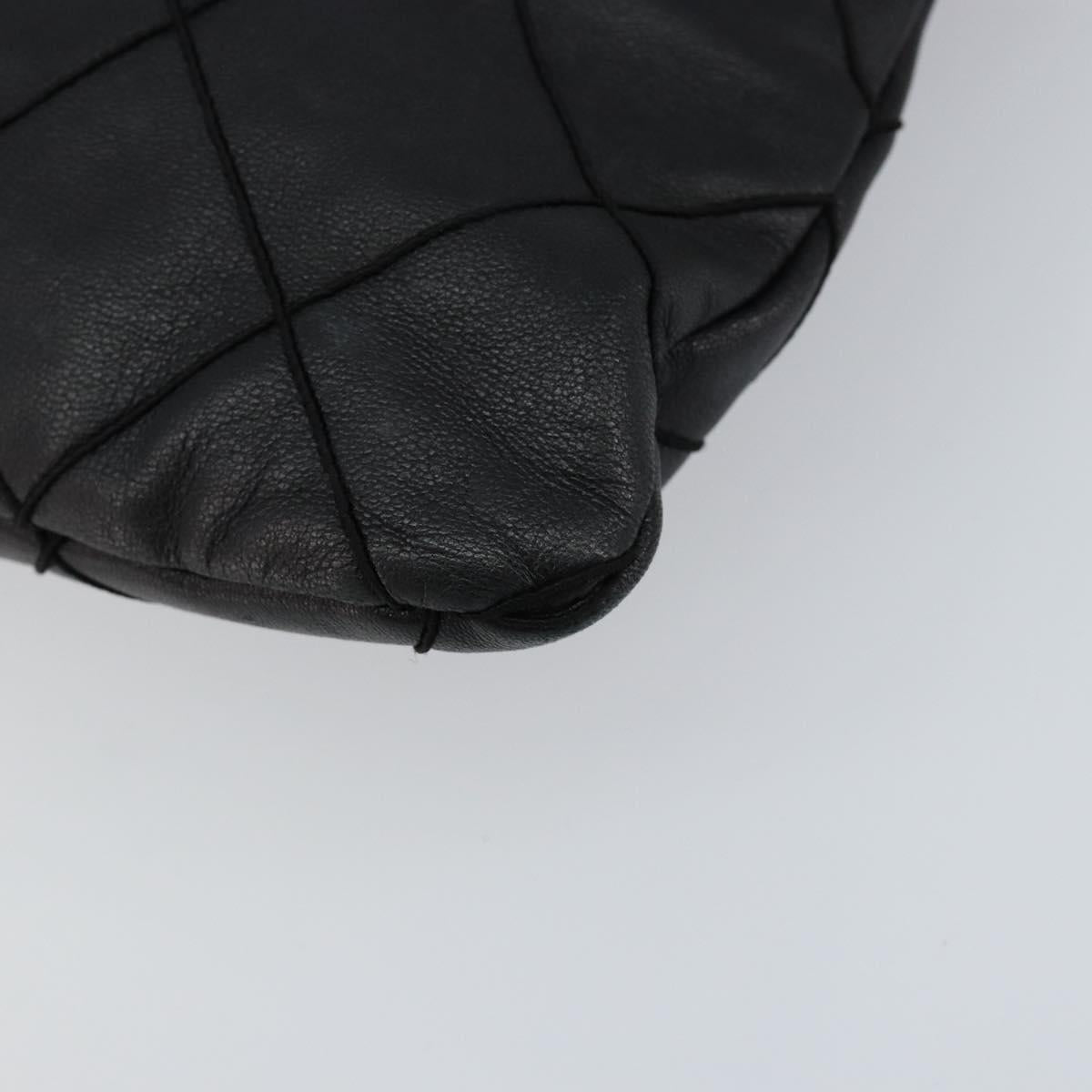 CHANEL Matelasse Chain Shoulder Bag Lamb Skin Black Gold CC Auth BA7756