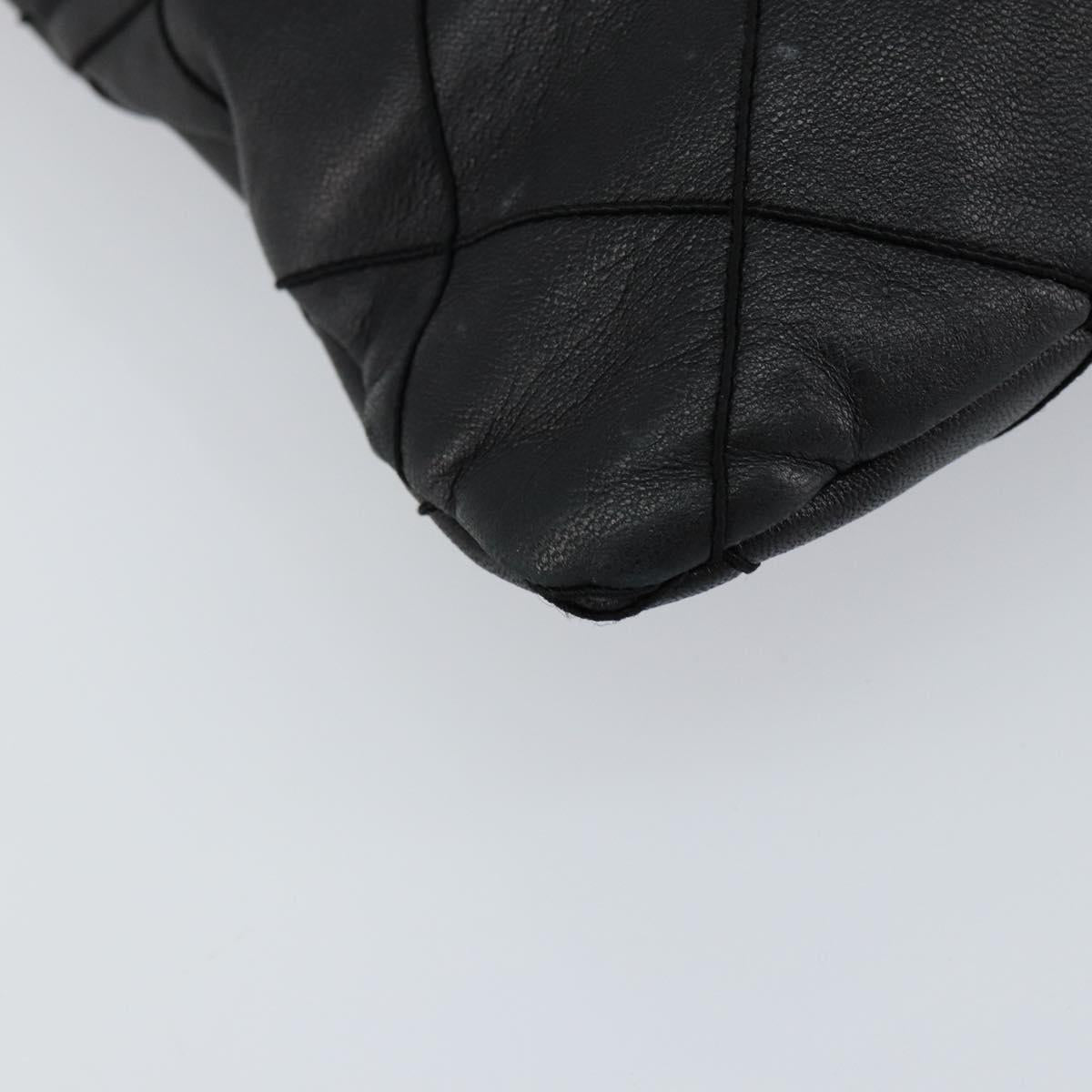 CHANEL Matelasse Chain Shoulder Bag Lamb Skin Black Gold CC Auth BA7756