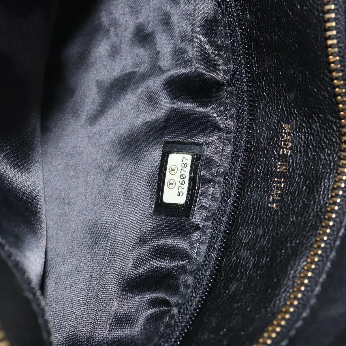 CHANEL Matelasse Chain Shoulder Bag Lamb Skin Black Gold CC Auth BA7756