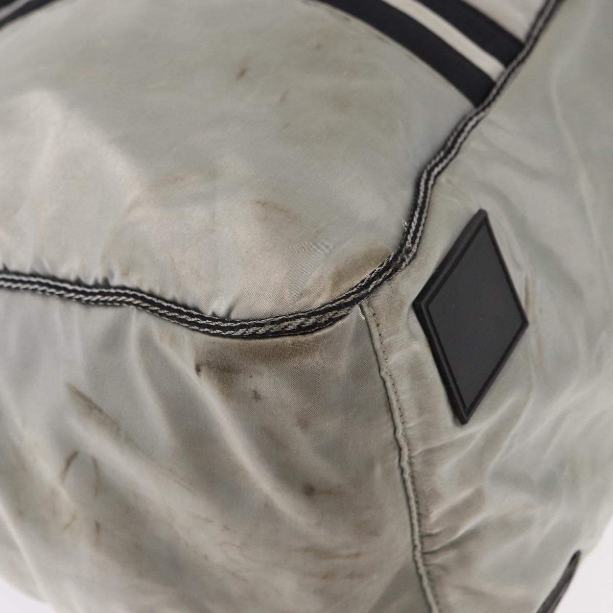 CHANEL Sports Line Boston Bag Nylon Silver CC Auth BA7758