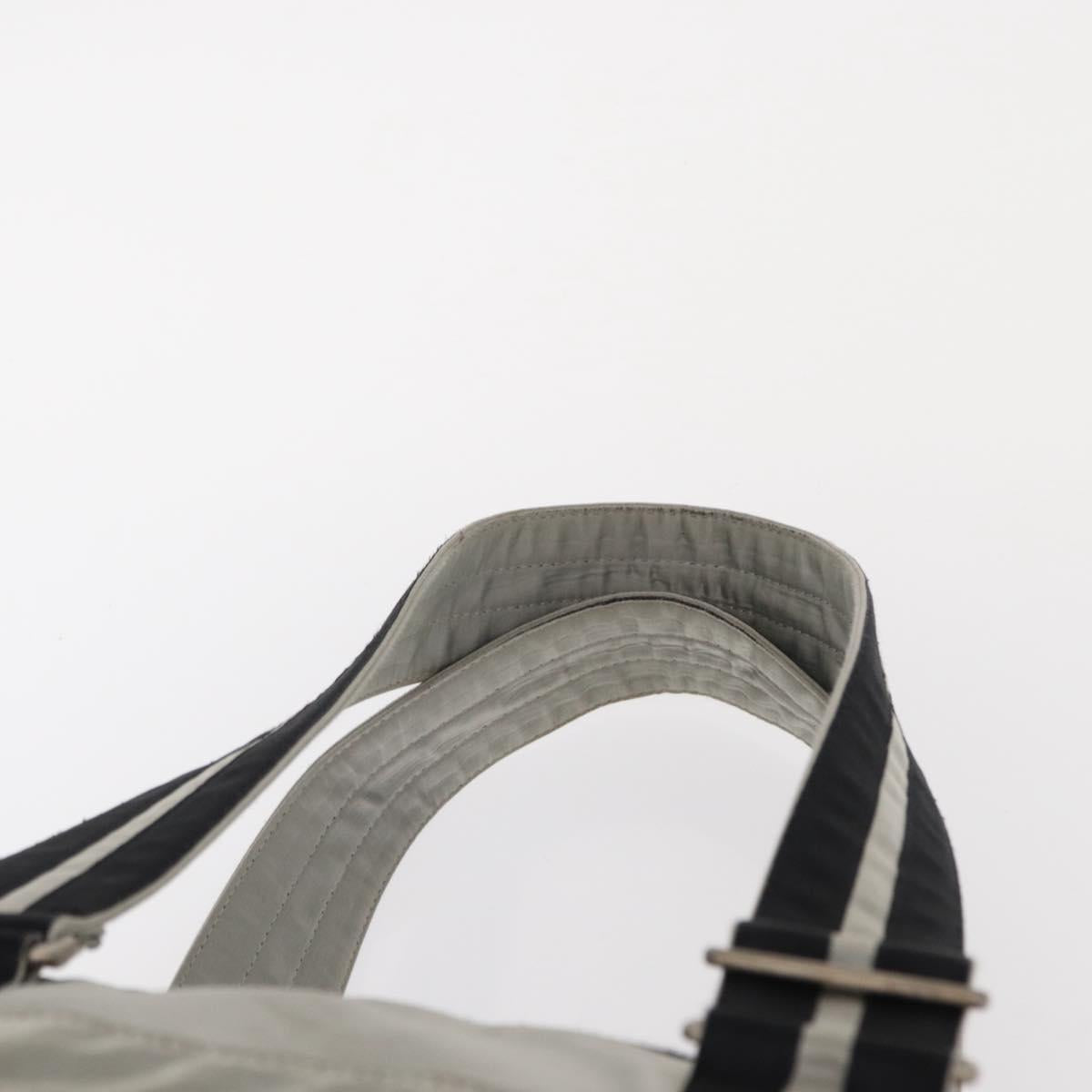 CHANEL Sports Line Boston Bag Nylon Silver CC Auth BA7758