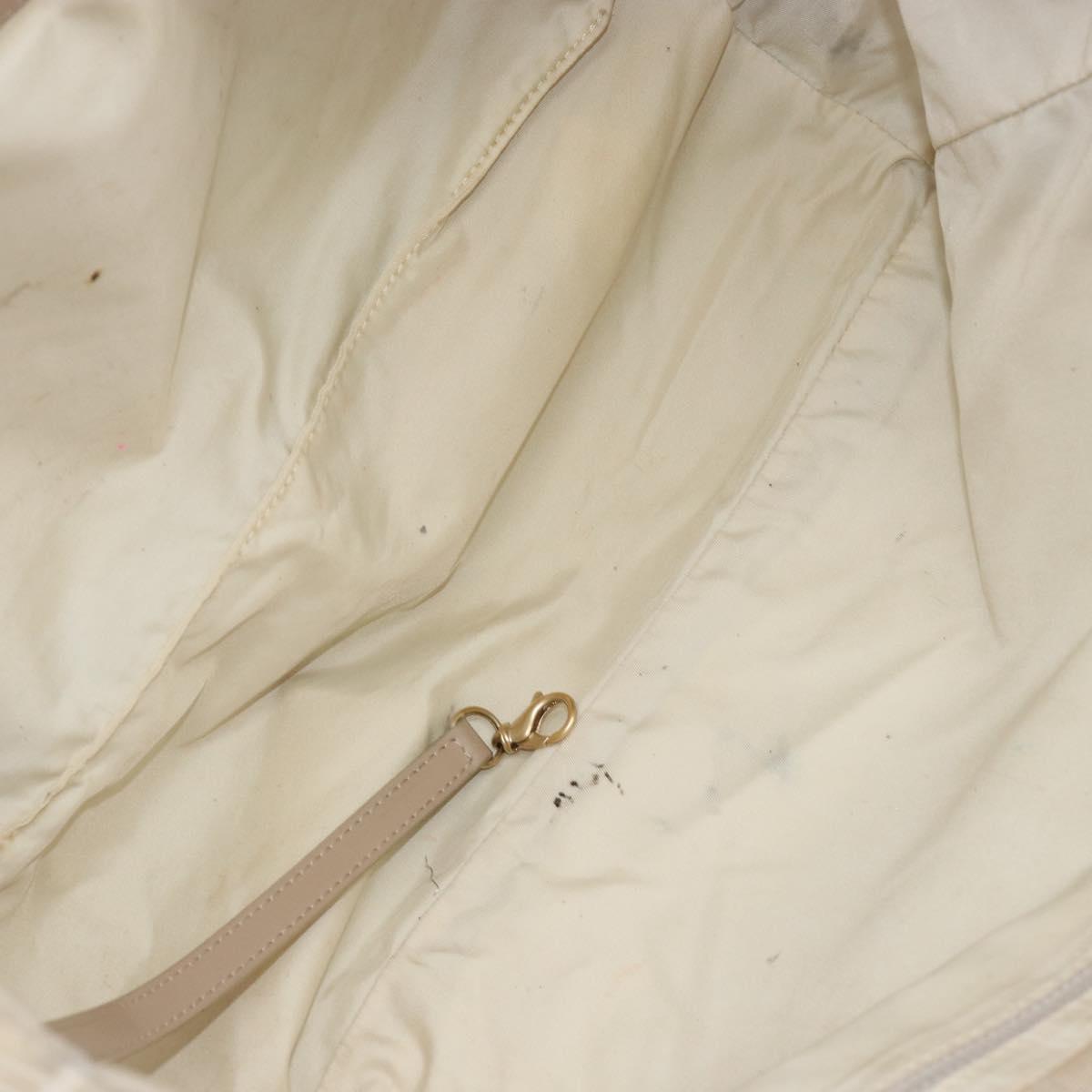 CHANEL New Travel Line Tote Bag Nylon Beige Gold CC Auth BA7759