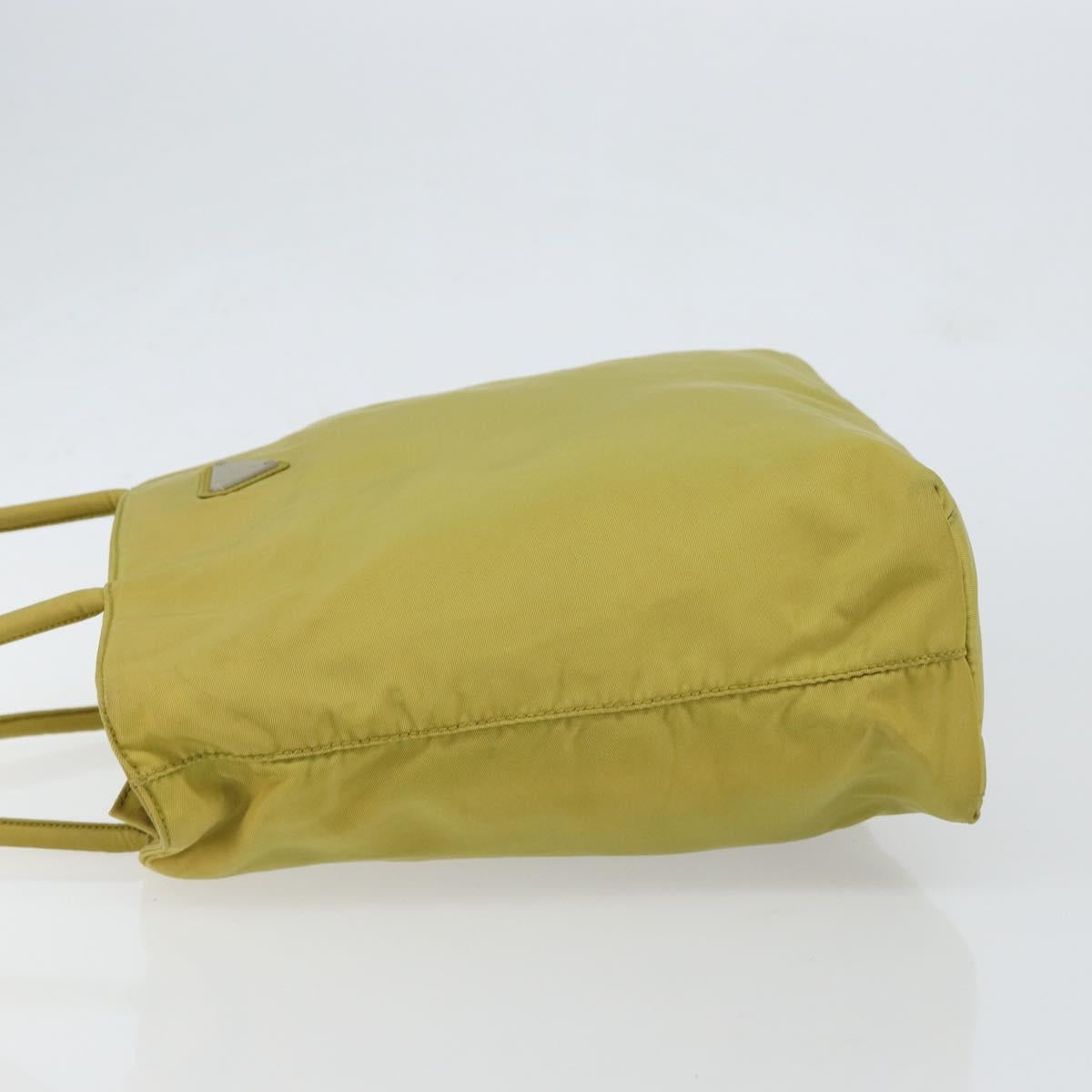 PRADA Shoulder Bag Nylon Yellow Silver Auth BA7763