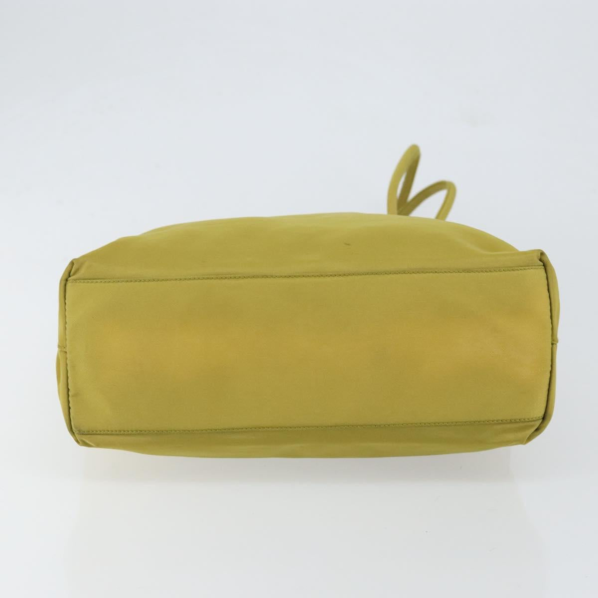 PRADA Shoulder Bag Nylon Yellow Silver Auth BA7763